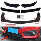 Universal Gloss Black Front Bumper with Protector Lip Body Spoiler Chin Splitter