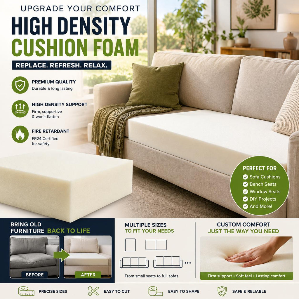Upholstery Foam with FR24 High Density Cushion Replacement Insert