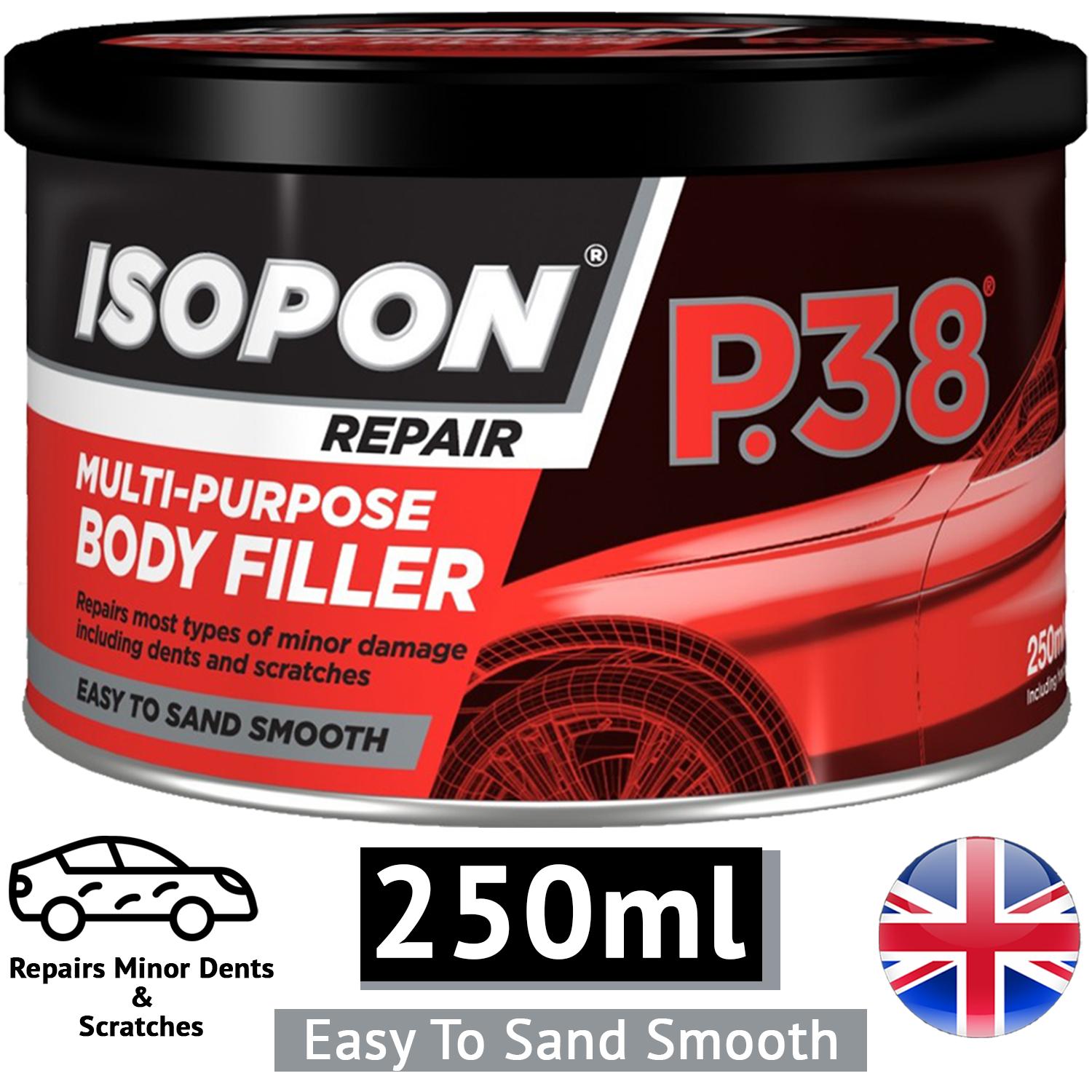 UPOL ISOPON P38 Easy Sand Body Filler with 250ml, Metal, P38 Multi-purpose Body Filler