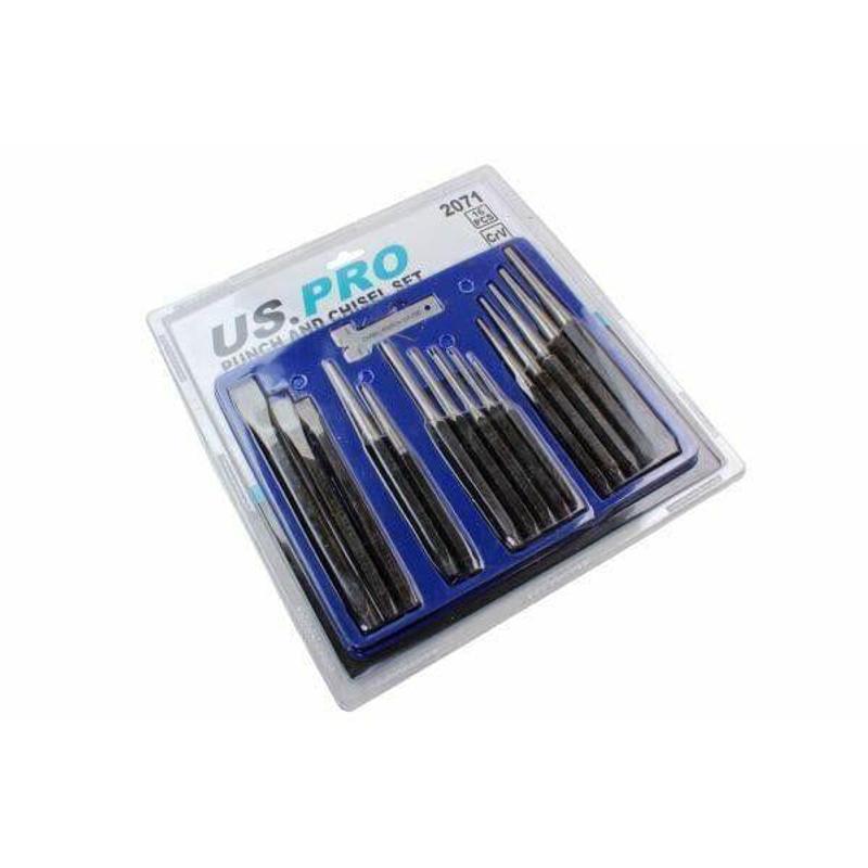 US PRO 16pc Punch & Chisel Set Cold with Cold Chisels, Center Punch - product gallery image 4
