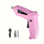 V Pink Electric Screwdriver Battery with Rechargeable, 47pcs