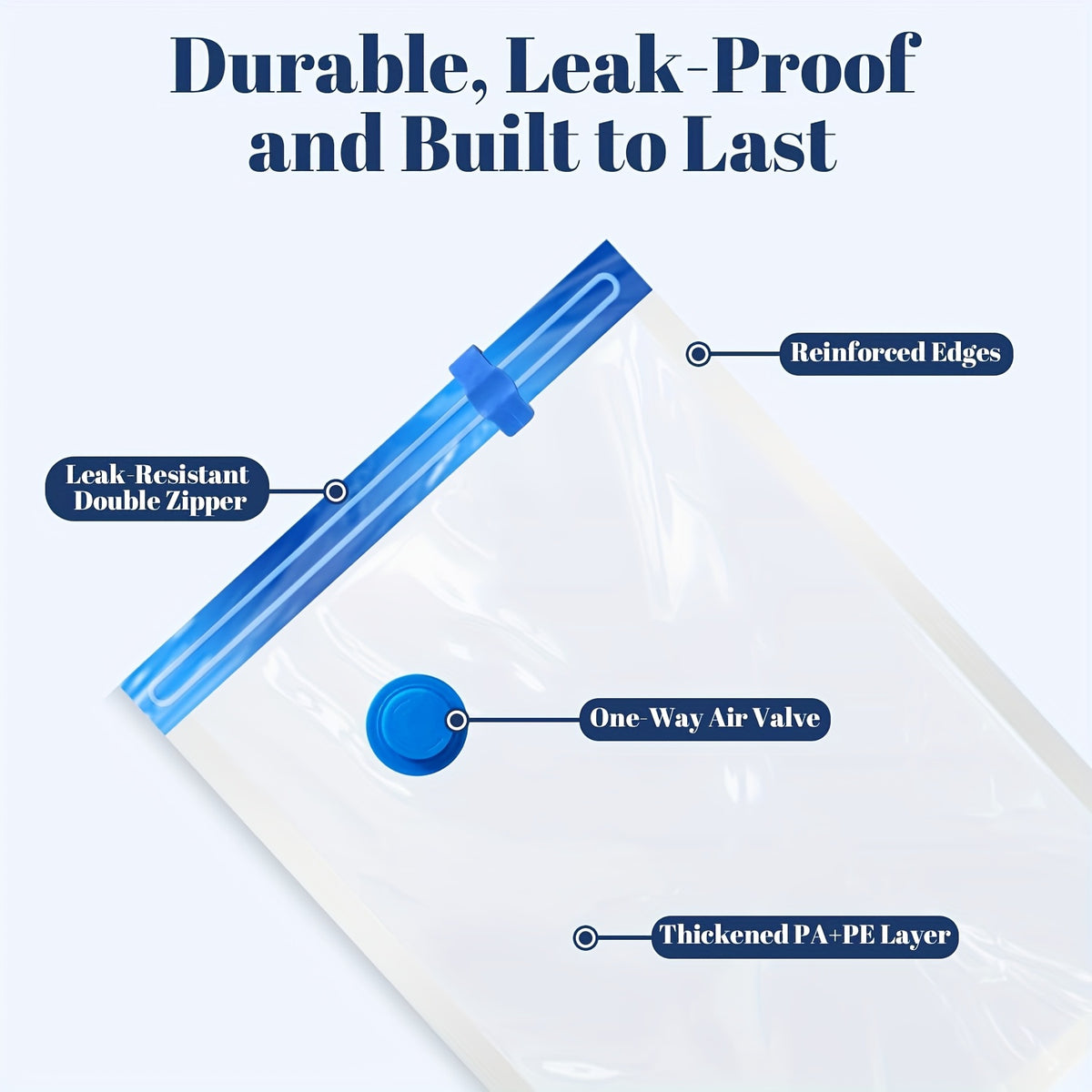 Vacuum Storage Bag with Space-Saving, Airtight, Plastic, 11 Piece - product gallery image 7