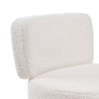 Vanity Stool with 120kg, Metal, Cream Faux Fur Dressing Table Champagne - product gallery image 10