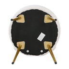Vanity Stool with 120kg, Metal, Cream Faux Fur Dressing Table Champagne - product gallery image 13