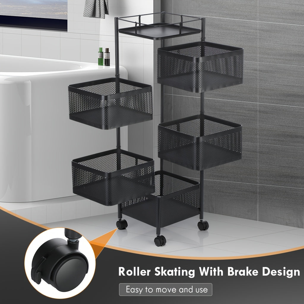 Vegetable Storage Rack with Easy Assembly, Wheels for home offices - product gallery image 2