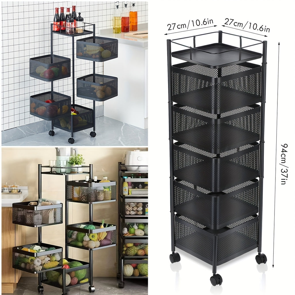 Vegetable Storage Rack with Easy Assembly, Wheels for home offices - product gallery image 4