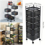 Vegetable Storage Rack with Easy Assembly, Wheels for home offices - product gallery image 4