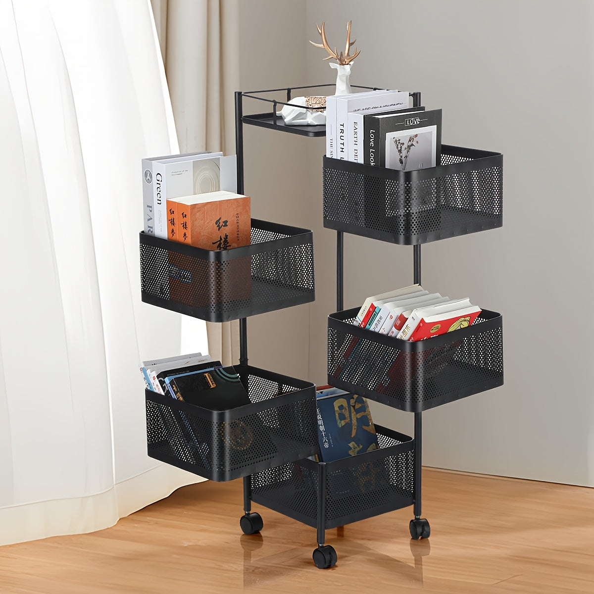 Vegetable Storage Rack with Easy Assembly, Wheels for home offices