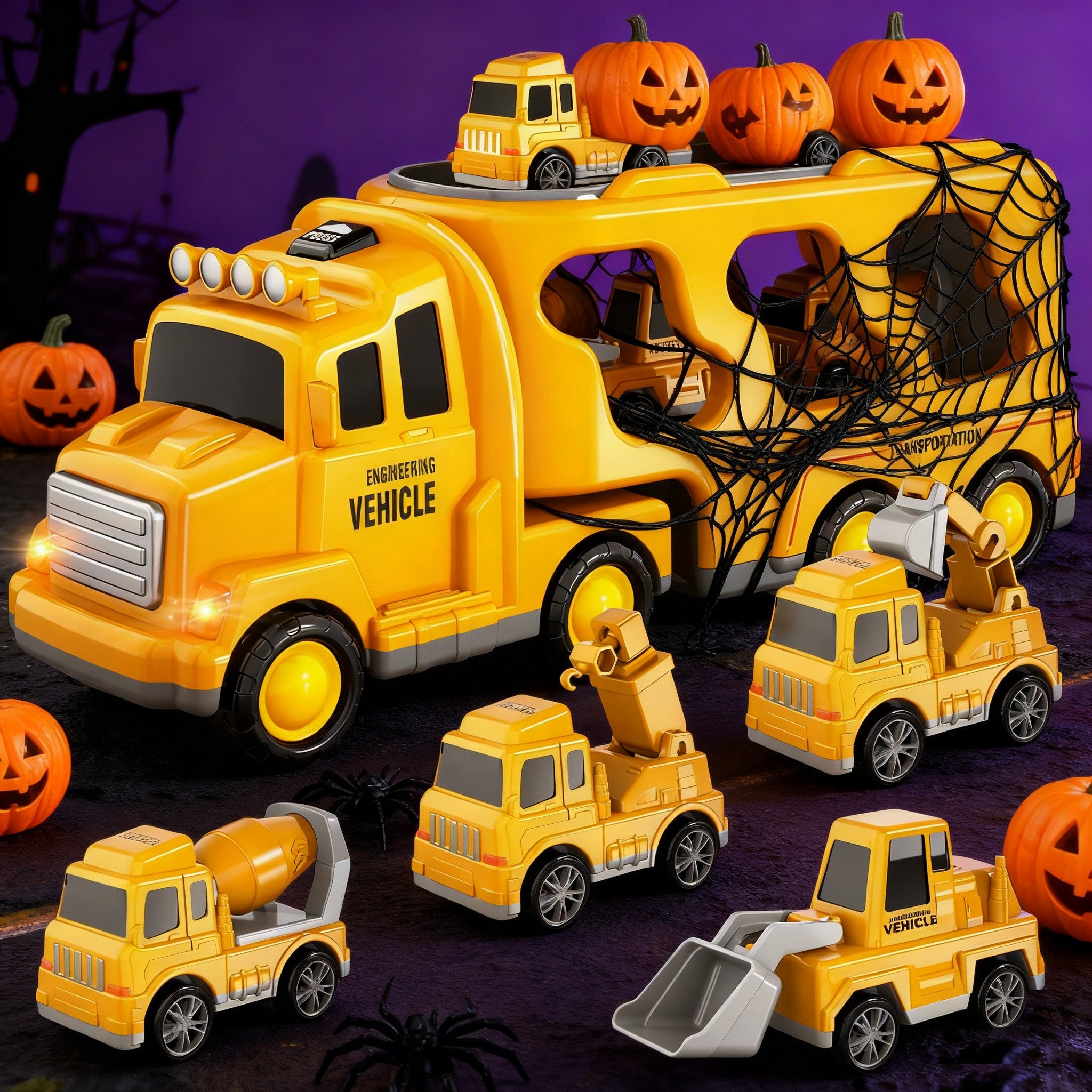 Vehicle Toy with 5-in-1 Construction Truck Toys Kids Lights