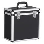 Vinyl Record Storage Case with Lockable, Metal, DJ Flight LP Records Lockable Aluminium - Black option