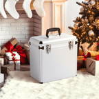 Vinyl Record Storage Case with Lockable, Metal, DJ Flight LP Records Lockable Aluminium - product gallery image 2