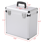 Vinyl Record Storage Case with Lockable, Metal, DJ Flight LP Records Lockable Aluminium - product gallery image 4