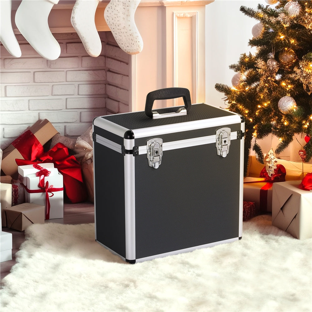 Vinyl Record Storage Case with Lockable, Metal, DJ Flight LP Records Lockable Aluminium - product gallery image 5