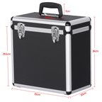 Vinyl Record Storage Case with Lockable, Metal, DJ Flight LP Records Lockable Aluminium - product gallery image 6