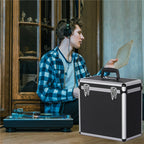 Vinyl Record Storage Case with Lockable, Metal, DJ Flight LP Records Lockable Aluminium - product gallery image 7
