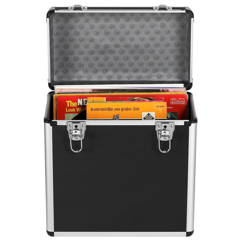 Vinyl Record Storage Case with Lockable, Metal, DJ Flight LP Records Lockable Aluminium - product gallery image 8