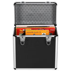 Vinyl Record Storage Case with Lockable, Metal, DJ Flight LP Records Lockable Aluminium - product gallery image 8