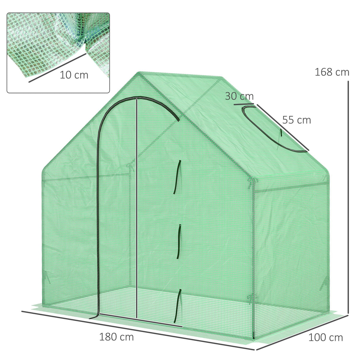 Walk-In Greenhouse with Walk-In Garden Outdoor 180x100x168cm Steel - product gallery image 10