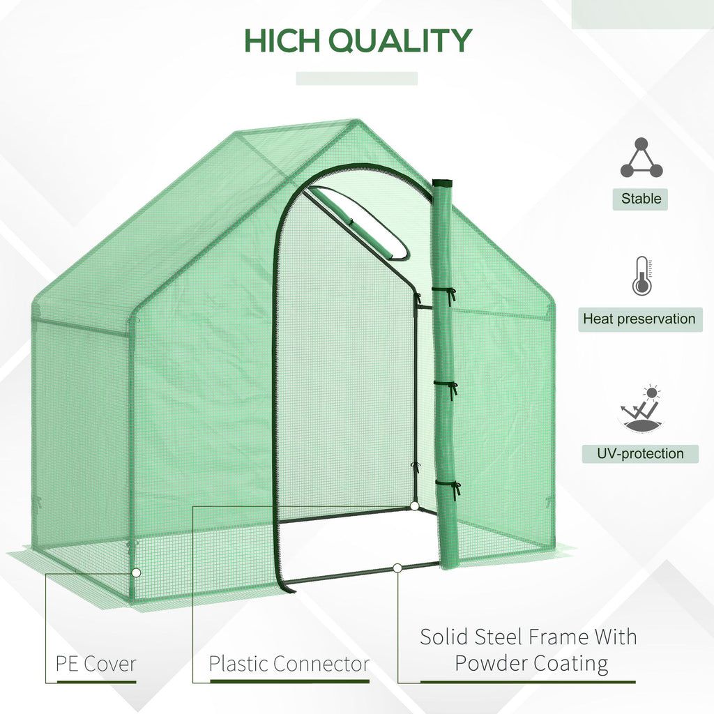 Walk-In Greenhouse with Walk-In Garden Outdoor 180x100x168cm Steel - product gallery image 12