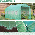 Walk-In Polytunnel Greenhouse with 2m, 3 x 2 M, 2m Walk-In Roll-Up Windows - product gallery image 12