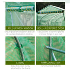 Walk-In Polytunnel Greenhouse with 2m, 3 x 2 M, 2m Walk-In Roll-Up Windows - product gallery image 13