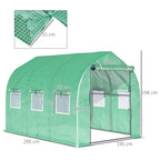 Walk-In Polytunnel Greenhouse with 2m, 3 x 2 M, 2m Walk-In Roll-Up Windows - product gallery image 3