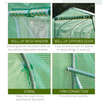Walk-In Polytunnel Greenhouse with 2m, 3 x 2 M, 2m Walk-In Roll-Up Windows - product gallery image 6