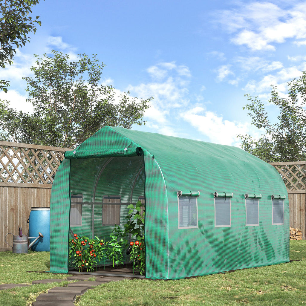 Walk-In Polytunnel Greenhouse with 2m, 3 x 2 M, 2m Walk-In Roll-Up Windows - product gallery image 9