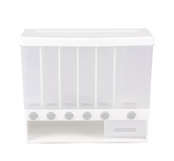 Wall-Mounted Cereal Dispenser with 10kg, Six-Compartment Wall-Mounted - product gallery image 17
