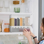 Wall-Mounted Cereal Dispenser with 10kg, Six-Compartment Wall-Mounted