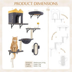 Wall Shelf with Space-Saving, Wall-Mounted, Costoffs Cat Tree Wall-Mounted Cat Furniture - product gallery image 5