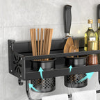 Wall Shelf with Wall-Mounted, 60cm, Metal, Wall-Mounted Aluminium Kitchen Storage Hook - product gallery image 4