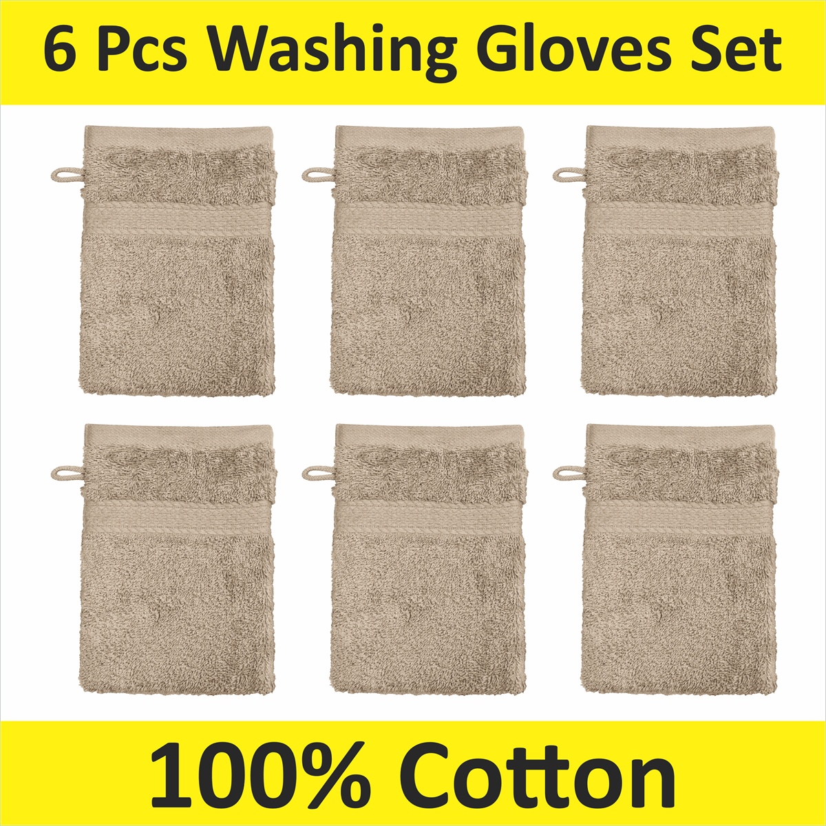 Wash Glove with Machine-Washable, Cotton, 6 Pack for practical home use - product gallery image 10