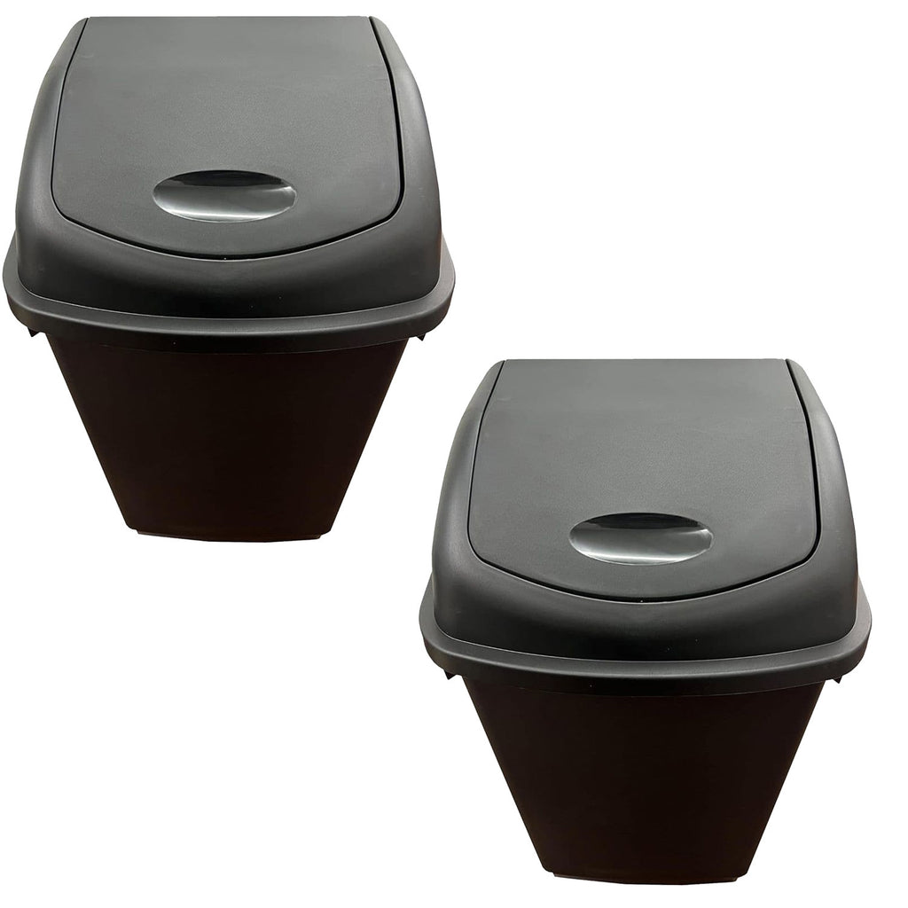 Waste Bin with 50L Black Swing Bin, Swing Flip Lid Large Black Kitchen - product gallery image 2