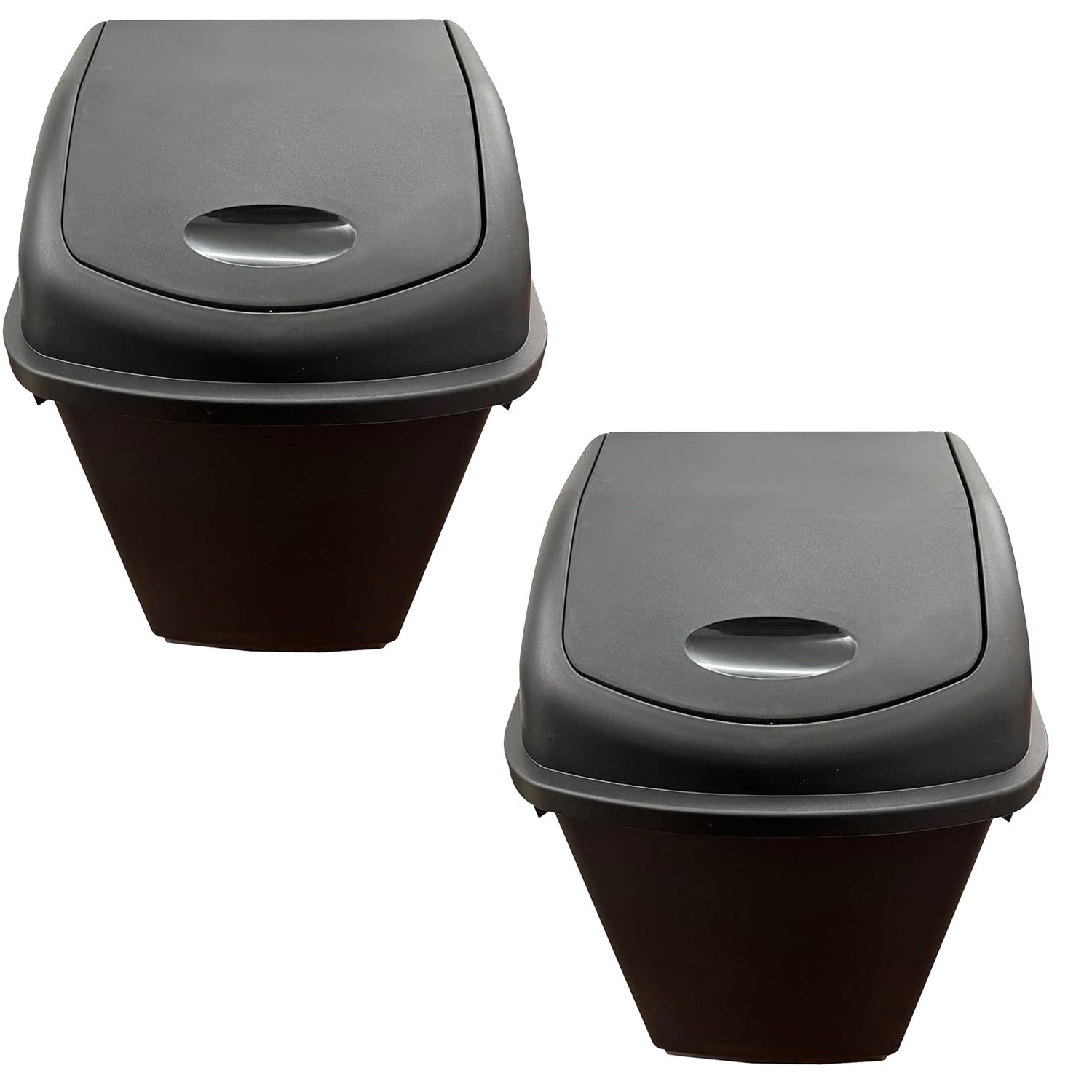 Waste Bin with 50L Black Swing Bin, Swing Flip Lid Large Black Kitchen - product gallery image 2
