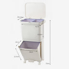 Waste Bins & Recycling with Wheels, Lockable, Plastic, 2 Tier 38L - product gallery image 6