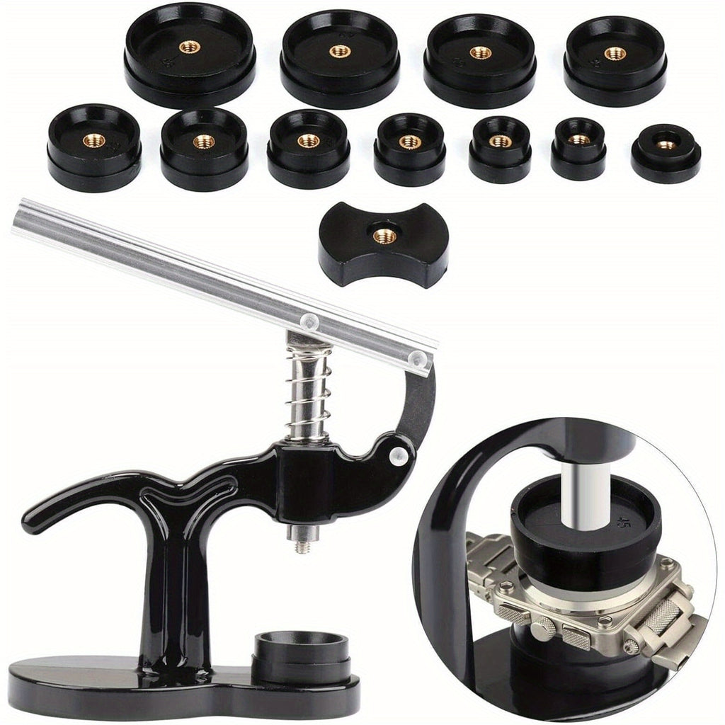 Watch Repair Tool with 13pcs, Press 13pcs Vanadium Steel Battery Replacement