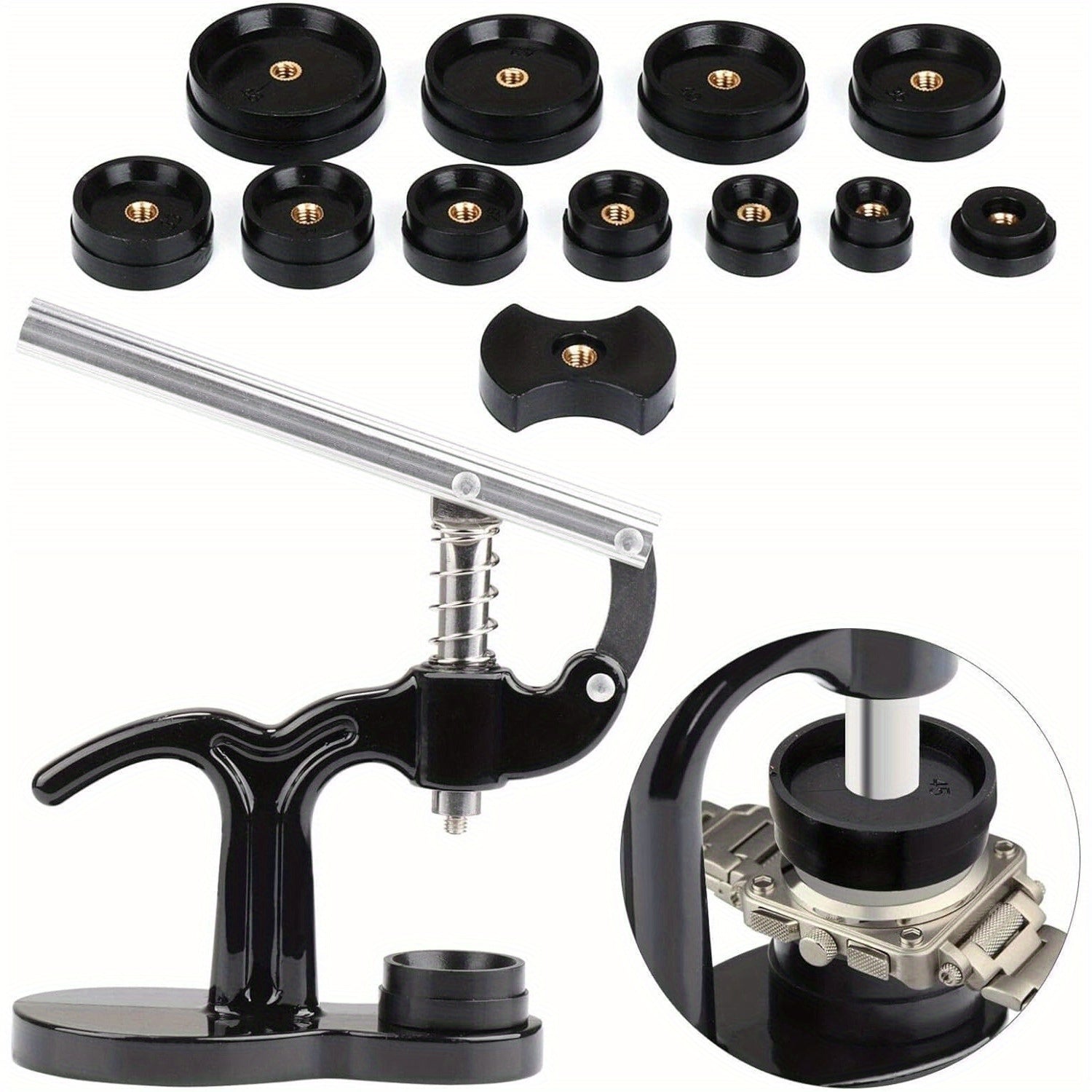 Watch Repair Tool with 13pcs, Press 13pcs Vanadium Steel Battery Replacement