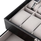 Watch Storage Box with Glass, Twelve-Slot Two-Tier Glass-Lid Case - product gallery image 4