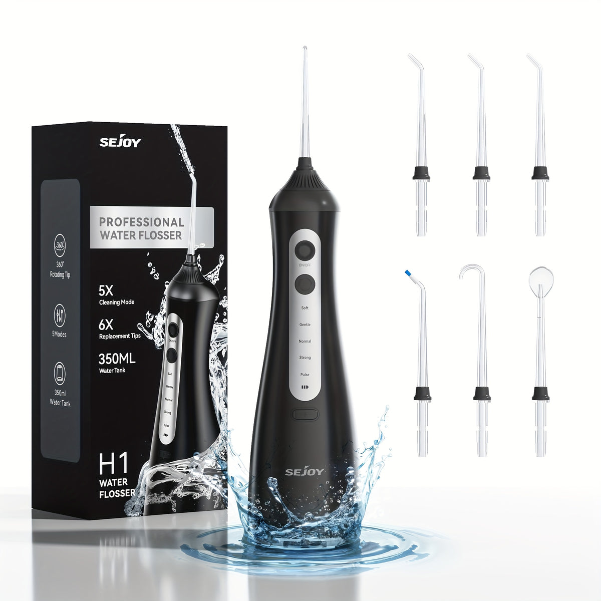 Water Flosser with Rechargeable, Wireless, 350ml for travel