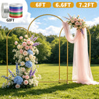 Wedding Arch Frame with Freestanding, 6ft, 6.6ft, Metal, Gold Moon Gate 6ft, 6.6ft 7.2ft - product gallery image 2