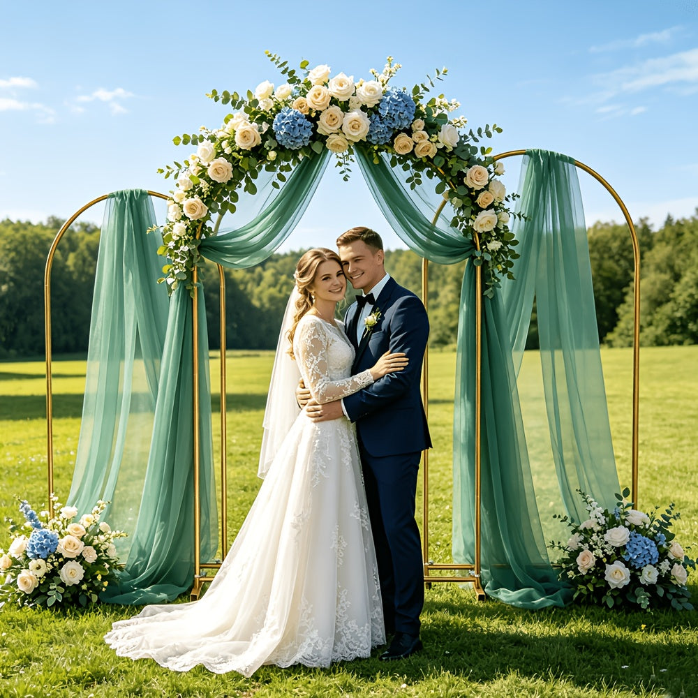 Wedding Arch Frame with Freestanding, 6ft, 6.6ft, Metal, Gold Moon Gate 6ft, 6.6ft 7.2ft - product gallery image 8