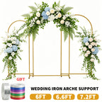 Wedding Arch Frame with Freestanding, 6ft, 6.6ft, Metal, Gold Moon Gate 6ft, 6.6ft 7.2ft