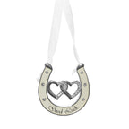 Wedding Keepsake with 6cm, Lucky Horseshoe Ivory Diamante Double Heart - product gallery image 2