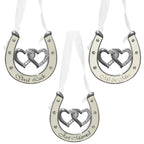 Wedding Keepsake with 6cm, Lucky Horseshoe Ivory Diamante Double Heart - product gallery image 5