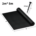 Weed Control Fabric with Lockable, 100g, 10m, Plastic, Heavy Duty 100g/m² Ground Nails - Black, 10m² option