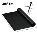 Weed Control Fabric with Lockable, 100g, 10m, Plastic, Heavy Duty 100g/m² Ground Nails - Black, 10m² option