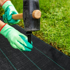 Weed Control Fabric with Lockable, 100g, 10m, Plastic, Heavy Duty 100g/m² Ground Nails