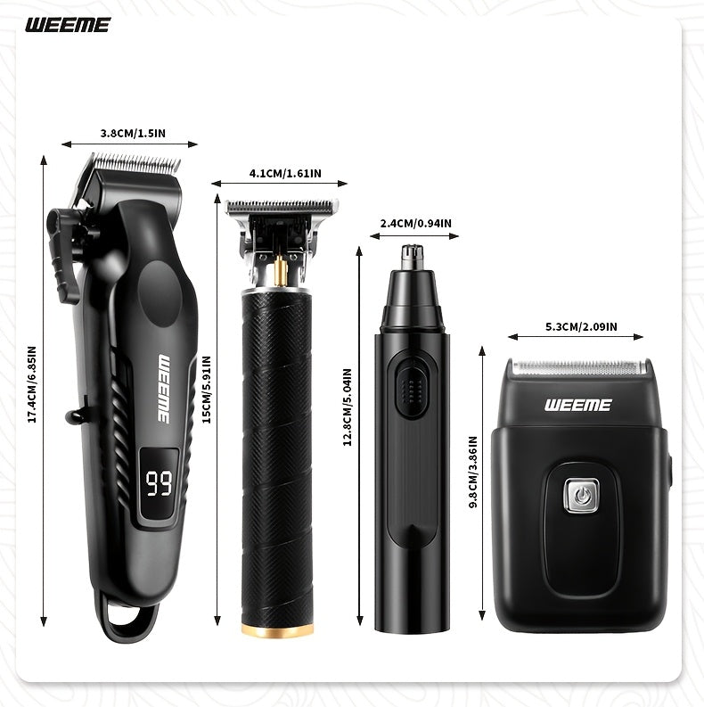 WEEME Hair Clippers 4pcs 3pcs 2pcs Black Golden Men Professional, Beard Trimmer Kit - product gallery image 14