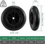Wheelbarrow Wheel with Wheels, 350mm, 120kg, Inch Solid Tyre Heavy Duty Replacement - product gallery image 17